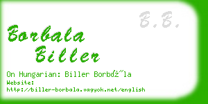 borbala biller business card